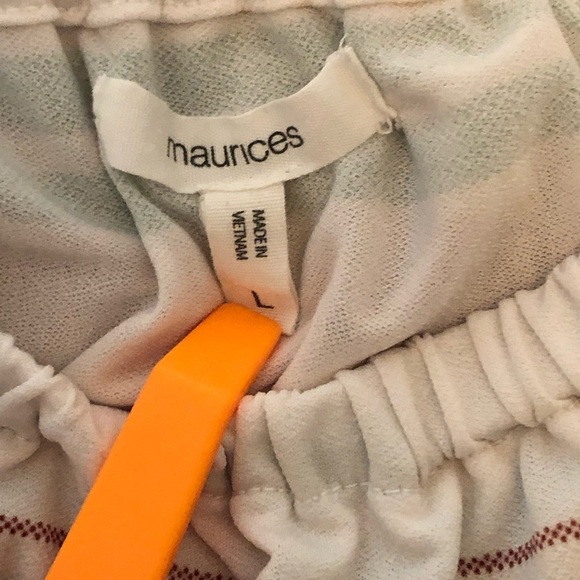 Maurices Women's Short Sleeve Elastic Neckline Top White/Green/Red Size Large - Picture 4 of 6